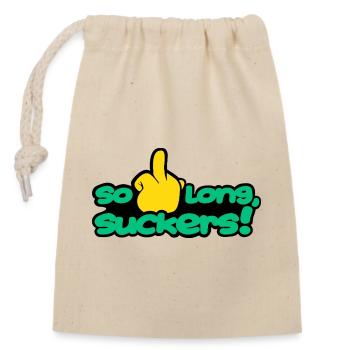solongsuckers2_green - Verschließbarer Geschenkbeutel aus Baumwolle (14x20cm) - Natur - Vorne