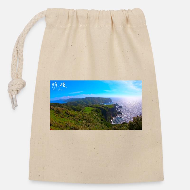 Cliff in Japan - Closable cotton gift bag (14x20cm) - nature
