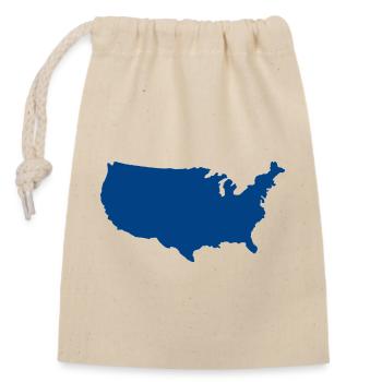 United States map - Closable cotton gift bag (14x20cm) - nature - Front