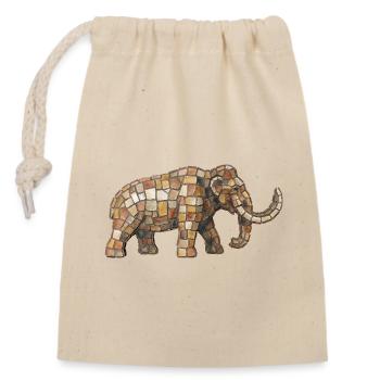 Mammoth Mosaic - Rustic Prehistoric Gift - Closable cotton gift bag (14x20cm) - nature - Front