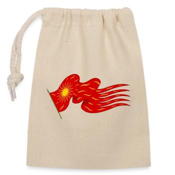 Oriflamme - Drapeau Soleil en Feu - Sac cadeau en coton avec cordon (14 x 20 cm) - nature - Devant