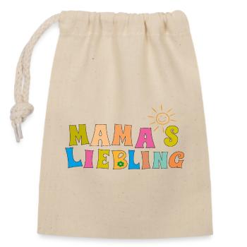 Mamas Liebling - Verschließbarer Geschenkbeutel aus Baumwolle (14x20cm) - Natur - Vorne