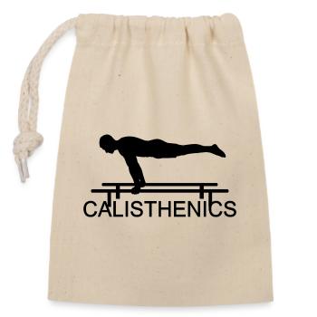 Calisthenics - Verschließbarer Geschenkbeutel aus Baumwolle (14x20cm) - Natur - Vorne