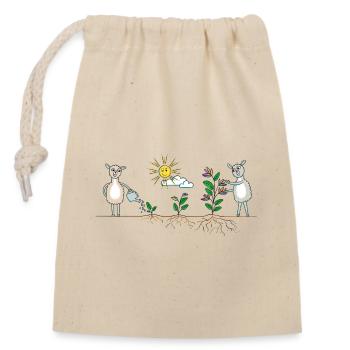 Llama Garden Colorful - Closable cotton gift bag (14x20cm) - nature - Front