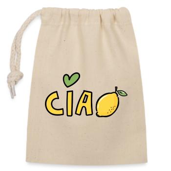 Ciao Lemon Bella Italia Sicilian Dolce Vita - Sac cadeau en coton avec cordon (14 x 20 cm) - nature - Devant