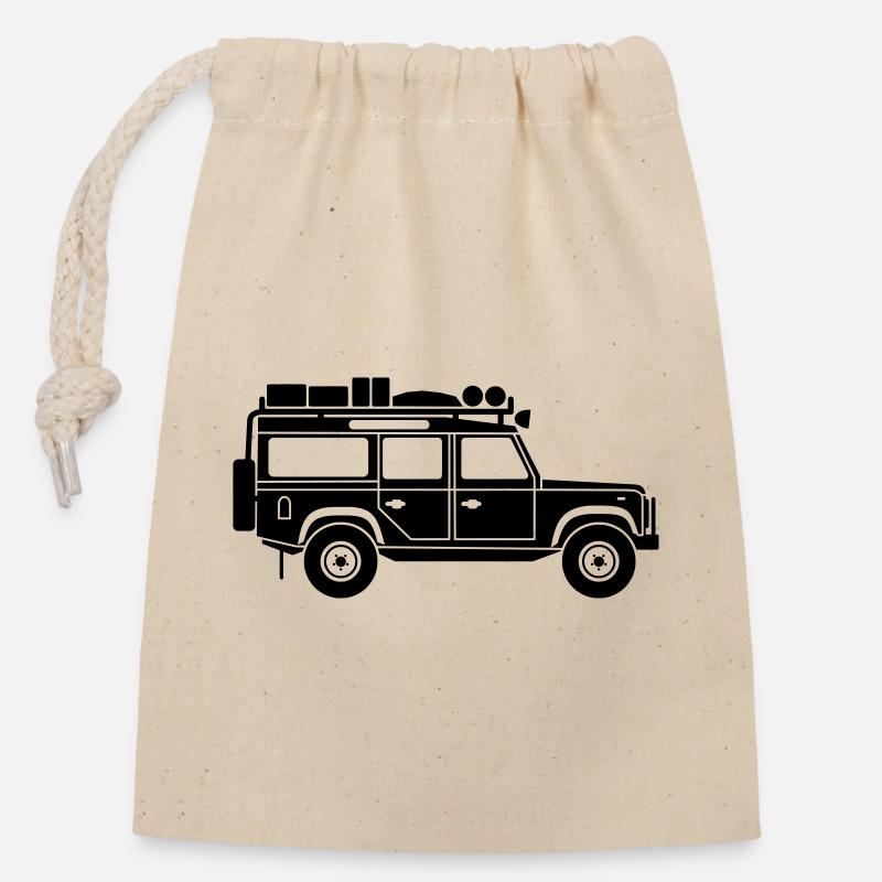 Defender D110 Expedition - Verschließbarer Geschenkbeutel aus Baumwolle (14x20cm) - Natur
