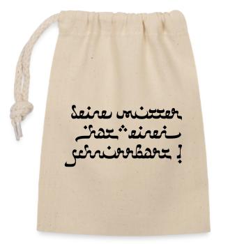 Votre mère a une moustache! - Sac cadeau en coton avec cordon (14 x 20 cm) - nature - Devant