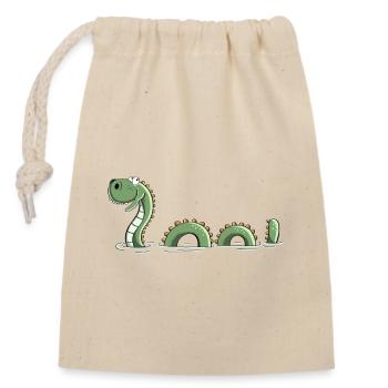 Lustiges Seeungeheuer - Monster - Nessie - Comic - Verschließbarer Geschenkbeutel aus Baumwolle (14x20cm) - Natur - Vorne