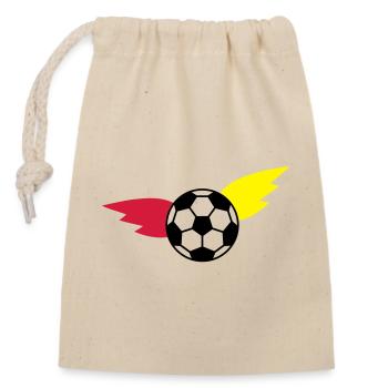 Soccer Flying Ball Flag Championship - Closable cotton gift bag (14x20cm) - nature - Front
