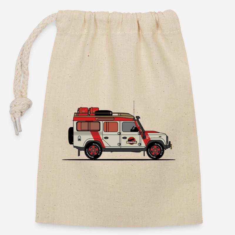 Jurassic Defender - Sac cadeau en coton avec cordon (14 x 20 cm) - nature