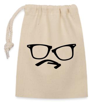 lunettes hippie nerd - Sac cadeau en coton avec cordon (14 x 20 cm) - nature - Devant