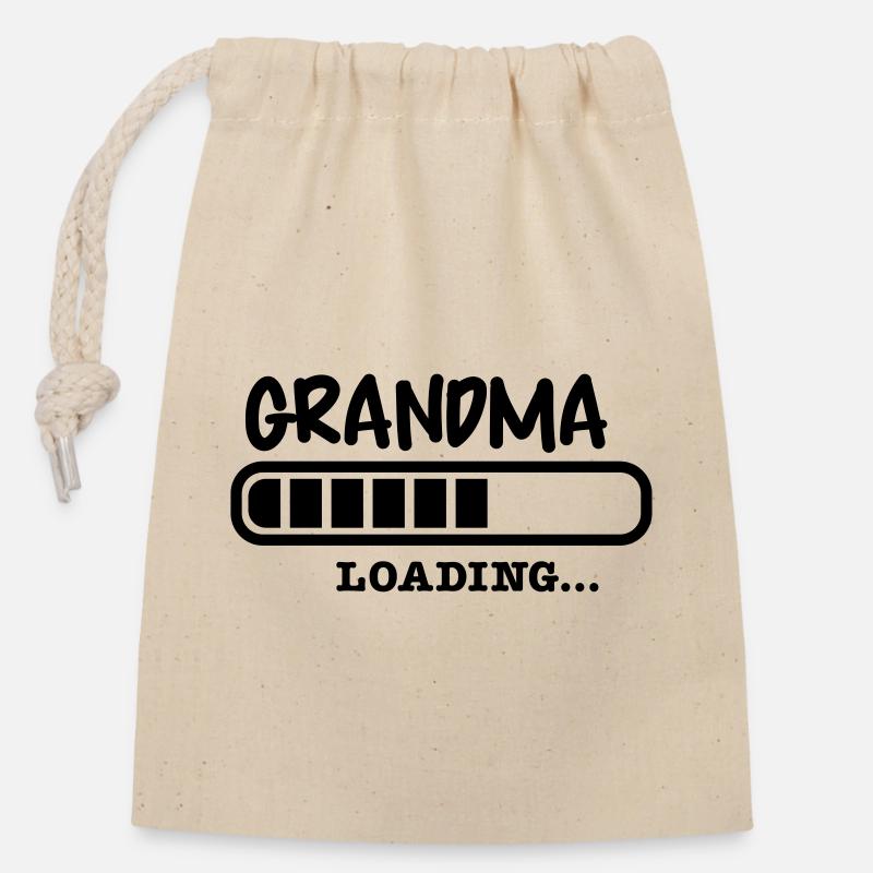 Grand-mère grand-mère - Sac cadeau en coton avec cordon (14 x 20 cm) - nature