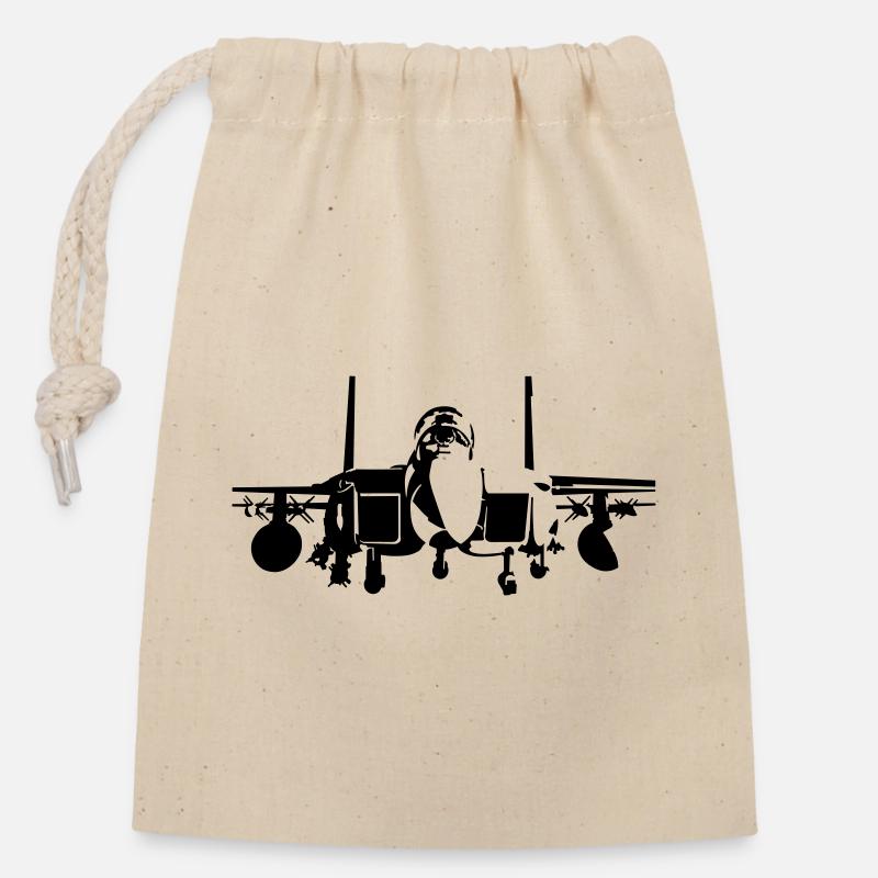 F-15 - Verschließbarer Geschenkbeutel aus Baumwolle (14x20cm) - Natur