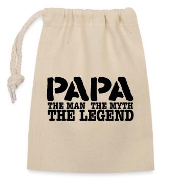 papa - Closable cotton gift bag (14x20cm) - nature - Front