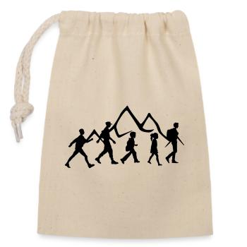 Wandergruppe oder Verein, Familienwanderung im Gebirge - Verschließbarer Geschenkbeutel aus Baumwolle (14x20cm) - Natur - Vorne