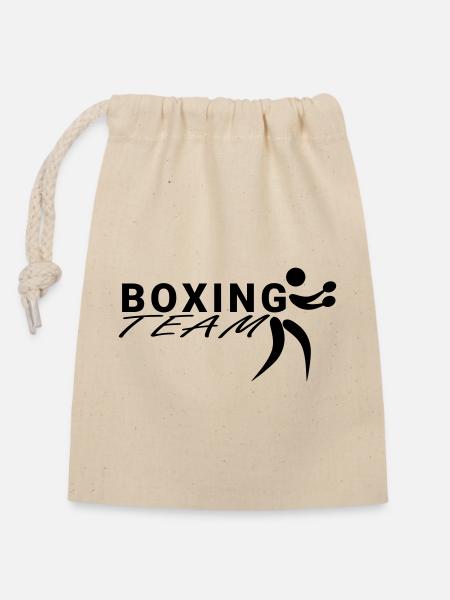 Boxing Team - Verschließbarer Geschenkbeutel aus Baumwolle (14x20cm) - Natur