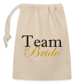 Team Bride T-Shirt JGA Gold Hochzeit Geschenk - Verschließbarer Geschenkbeutel aus Baumwolle (14x20cm) - Natur - Vorne