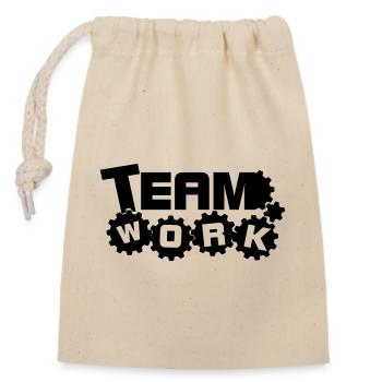 Teamwork 1 - Closable cotton gift bag (14x20cm) - nature - Front