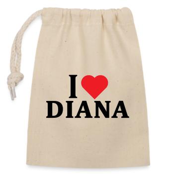 T-shirt J’adore Diana t-shirt idée cadeau - Sac cadeau en coton avec cordon (14 x 20 cm) - nature - Devant