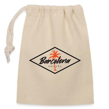 Lettres des palmiers de Barcelone, Espagne - Sac cadeau en coton avec cordon (14 x 20 cm) - nature - Devant