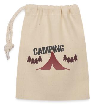 Sunset Forest Camping Tent - Closable cotton gift bag (14x20cm) - nature - Front