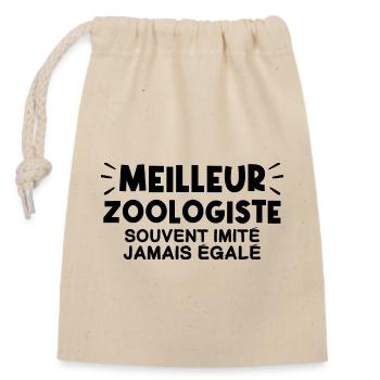 Zoologiste | Je suis le meilleur Zoologiste - Sac cadeau en coton avec cordon (14 x 20 cm) - nature - Devant