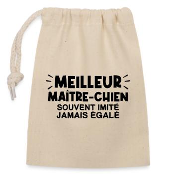 maitre-chien le seul le vrai ! - Sac cadeau en coton avec cordon (14 x 20 cm) - nature - Devant