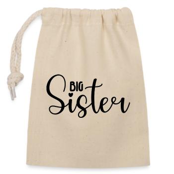 Big Sister - Closable cotton gift bag (14x20cm) - nature - Front
