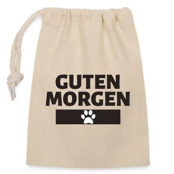 Guten Morgen Hundepfote - Verschließbarer Geschenkbeutel aus Baumwolle (14x20cm) - Natur - Vorne