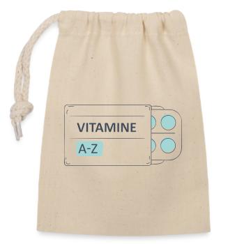 Medikamente Pillen Tabletten Packung - Verschließbarer Geschenkbeutel aus Baumwolle (14x20cm) - Natur - Vorne