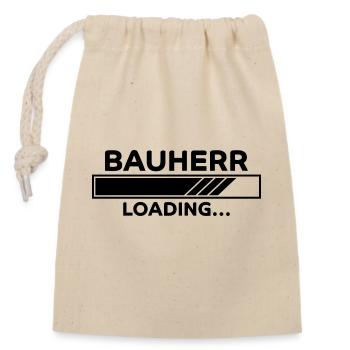 Bauherr Spruch Hausbau Richtfest Bauherr Geschenk - Verschließbarer Geschenkbeutel aus Baumwolle (14x20cm) - Natur - Vorne