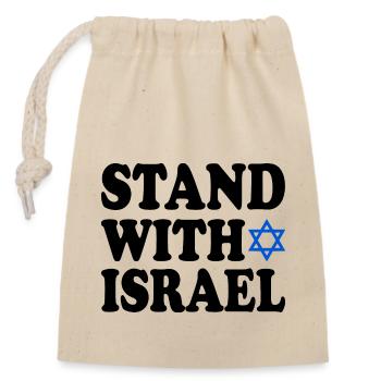 Stand with israel - Verschließbarer Geschenkbeutel aus Baumwolle (14x20cm) - Natur - Vorne