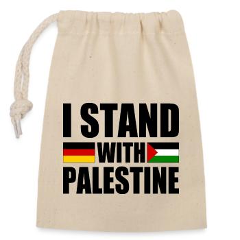 I stand with palestine - Sac cadeau en coton avec cordon (14 x 20 cm) - nature - Devant
