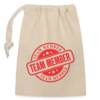 Team Stamp - Closable cotton gift bag (14x20cm) - nature - Front