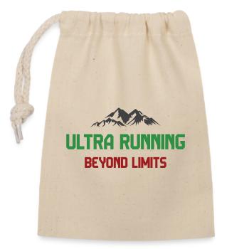 Ultra Running - Beyond Limits - Closable cotton gift bag (14x20cm) - nature - Front