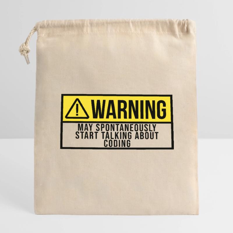 Coding Closable cotton gift bag (14x20cm)