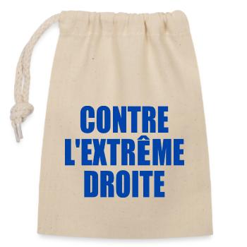 contre lextreme droite - Sac cadeau en coton avec cordon (14 x 20 cm) - nature - Devant