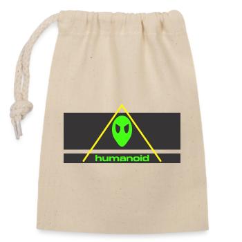 humanoid festival - Closable cotton gift bag (14x20cm) - nature - Front