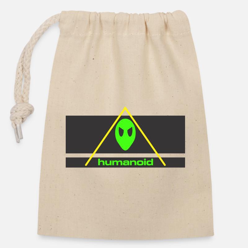 humanoid festival - Closable cotton gift bag (14x20cm) - nature