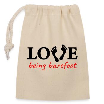 love being barefoot Version 2 - love to be barefoot - Closable cotton gift bag (14x20cm) - nature - Front