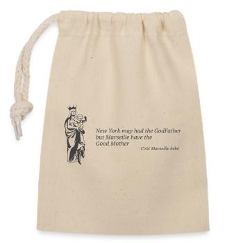 The Good Mother of Marseille Notre Dame de la Garde - Closable cotton gift bag (14x20cm) - nature - Front
