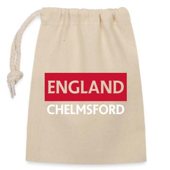 England Chelmsford City Motiv in Rot und Weiß - Verschließbarer Geschenkbeutel aus Baumwolle (14x20cm) - Natur - Vorne