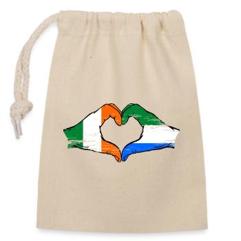 Irlande Sierra Leone drapeau mains forme de coeur utilisé - Sac cadeau en coton avec cordon (14 x 20 cm) - nature - Devant