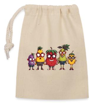 fruit - Closable cotton gift bag (14x20cm) - nature - Front