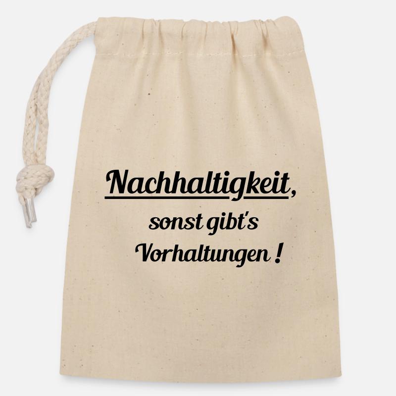 Durable ou reproches - Sac cadeau en coton avec cordon (14 x 20 cm) - nature