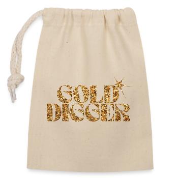 Texte pailleté Gold Digger - Sac cadeau en coton avec cordon (14 x 20 cm) - nature - Devant