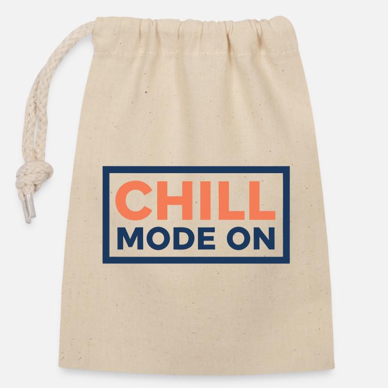 Chill-Modus aktiviert - Verschließbarer Geschenkbeutel aus Baumwolle (14x20cm) - Natur