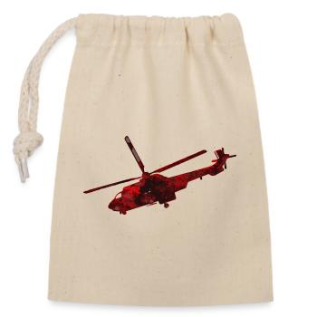 Hélicoptère Heli - Sac cadeau en coton avec cordon (14 x 20 cm) - nature - Devant