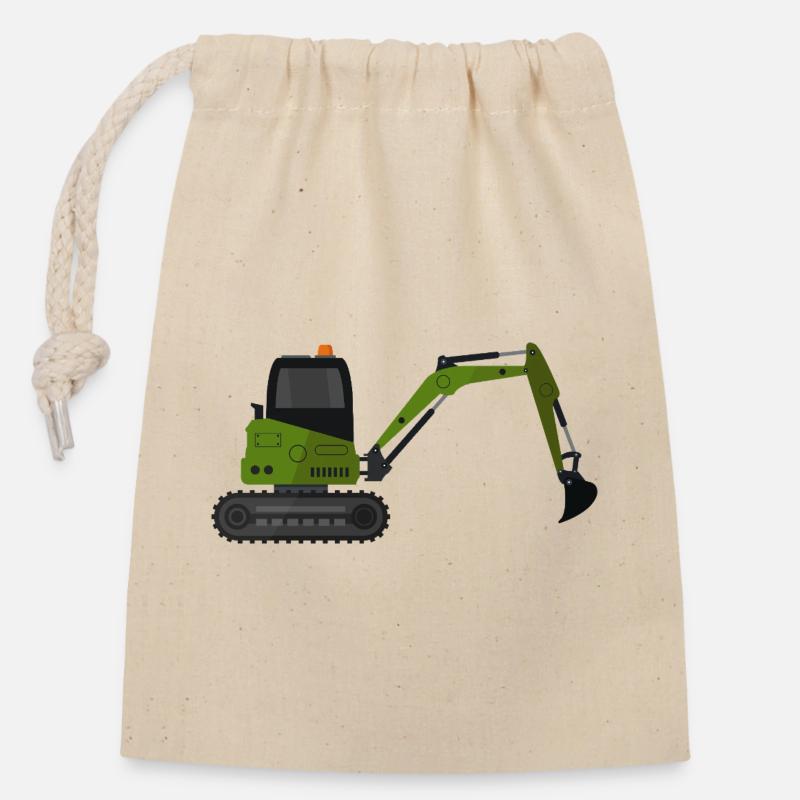 Bagger - Verschließbarer Geschenkbeutel aus Baumwolle (14x20cm) - Natur