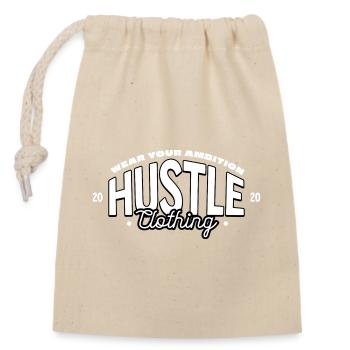 Hustle Attitude Logo Print - Closable cotton gift bag (14x20cm) - nature - Front